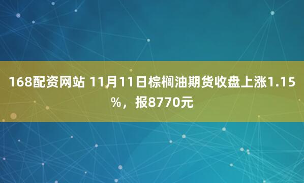 168配资网站 11月11日棕榈油期货收盘上涨1.15%，报8770元